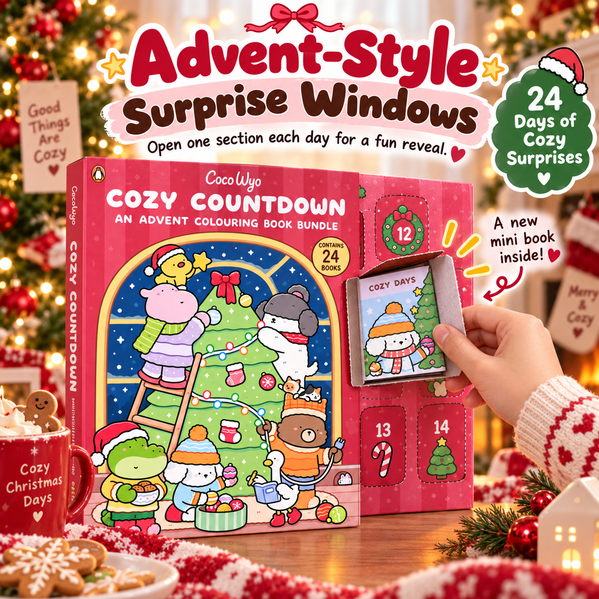 🔥 Hot Sale 49% OFF - 24-Day Christmas Advent Coloring Book Set 🎄