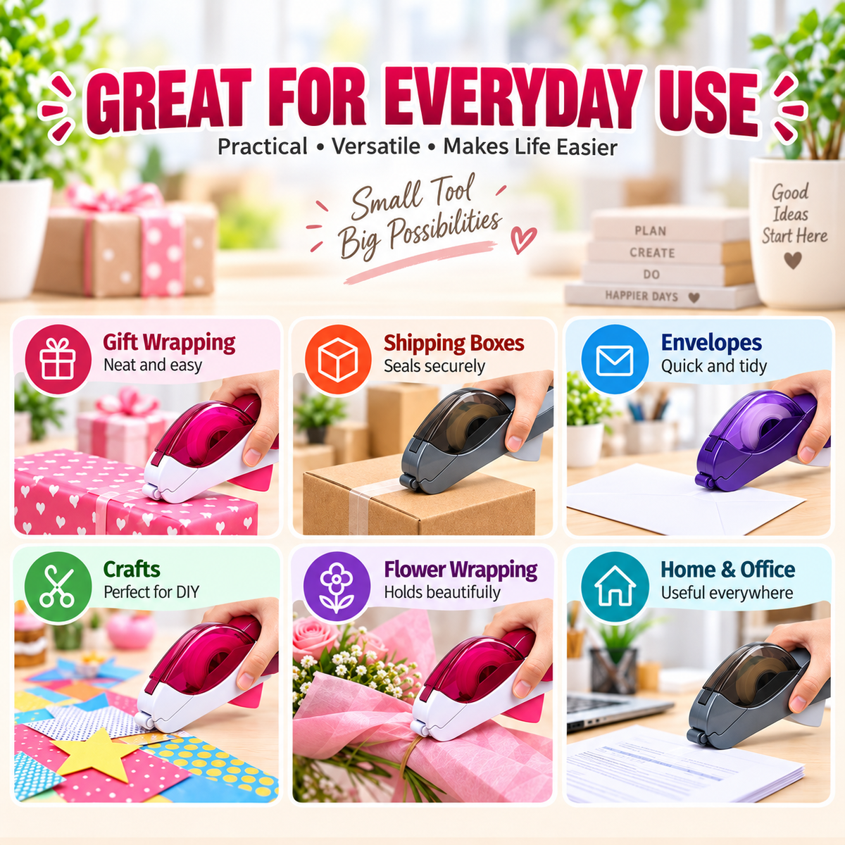 🔥 Hot Sale 49% OFF - One-Hand Auto-Cut Tape Dispenser✂️