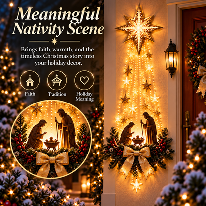🔥 Hot Sale 49% OFF - Lighted Bethlehem Star Nativity Wall Decor