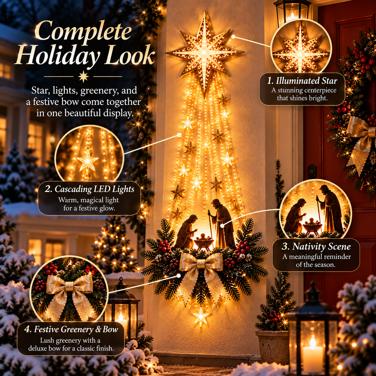 🔥 Hot Sale 49% OFF - Lighted Bethlehem Star Nativity Wall Decor
