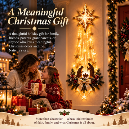 🔥 Hot Sale 49% OFF - Lighted Bethlehem Star Nativity Wall Decor