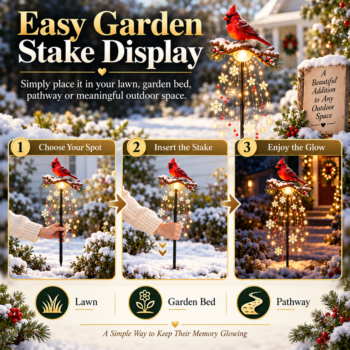🔥 Hot Sale 49% OFF - Cardinal Memorial Garden Stake Light