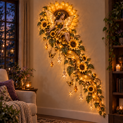 🌹🧚‍♀️Enchanted Flower Fairy Wall Light✨Cascading Floral Decor