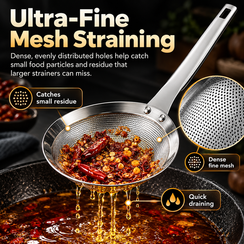 🔥 Limited-time 50% off-304 Stainless Steel Fine Mesh Strainer Spoon🥄