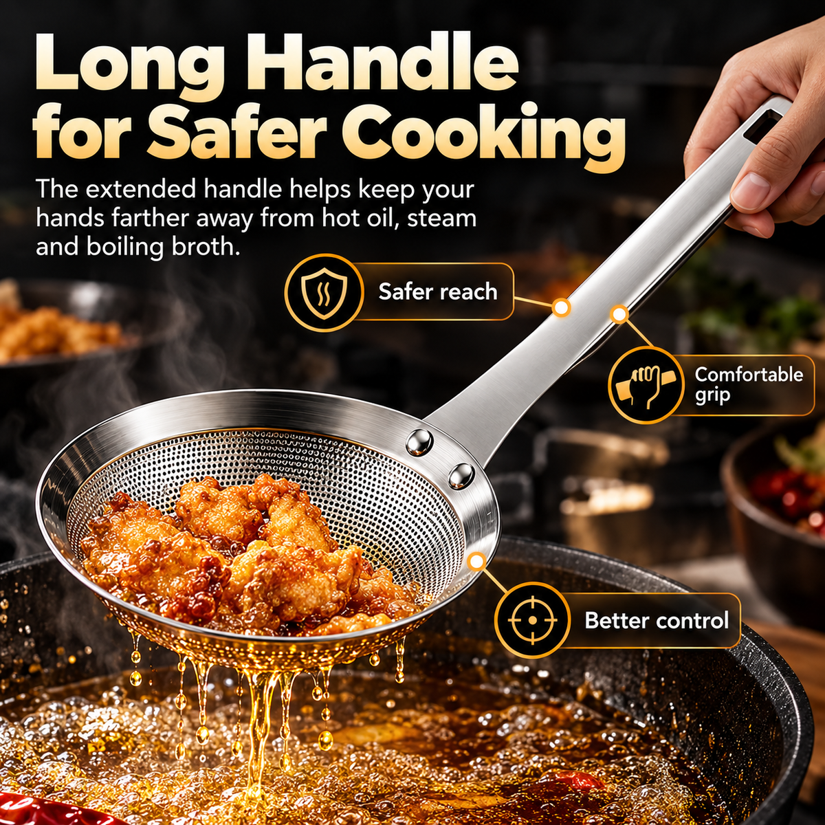 🔥 Limited-time 50% off-304 Stainless Steel Fine Mesh Strainer Spoon🥄