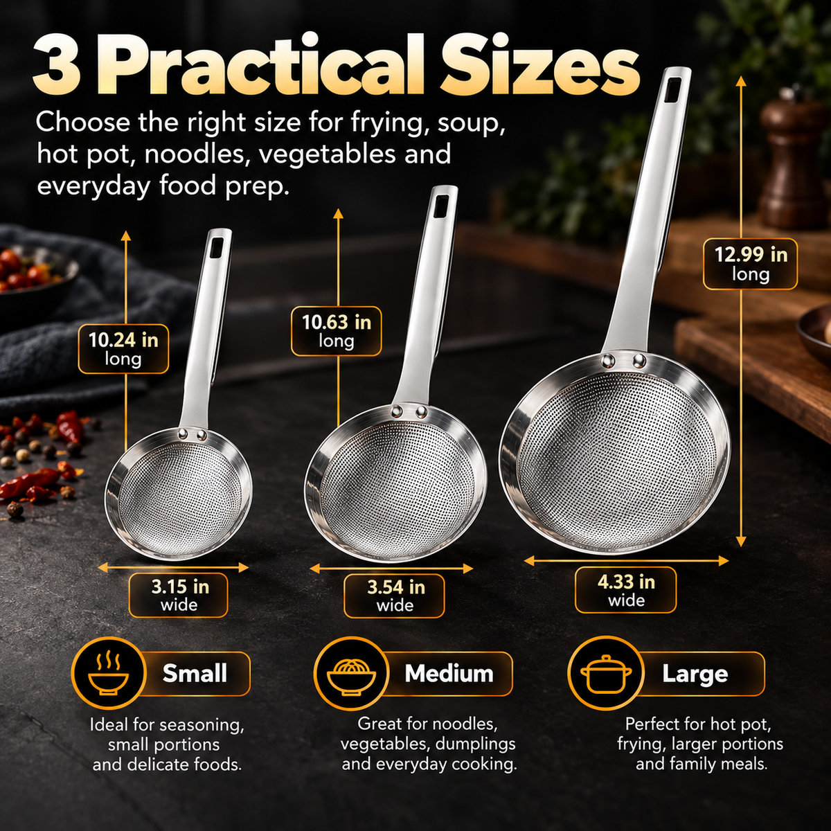 🔥 Limited-time 50% off-304 Stainless Steel Fine Mesh Strainer Spoon🥄