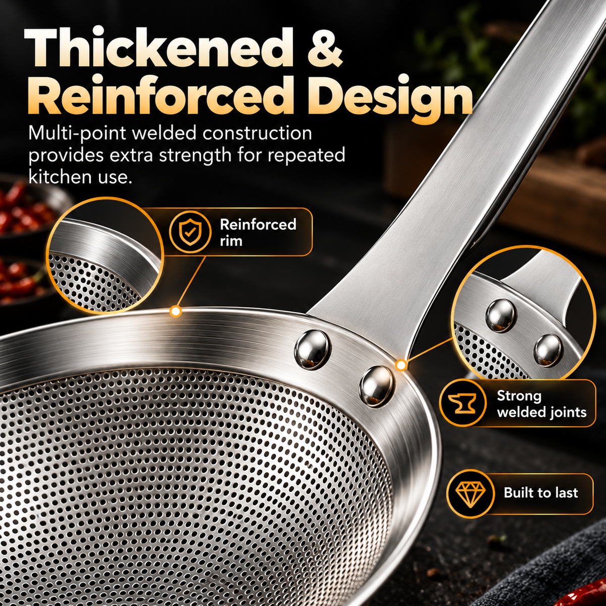 🔥 Limited-time 50% off-304 Stainless Steel Fine Mesh Strainer Spoon🥄