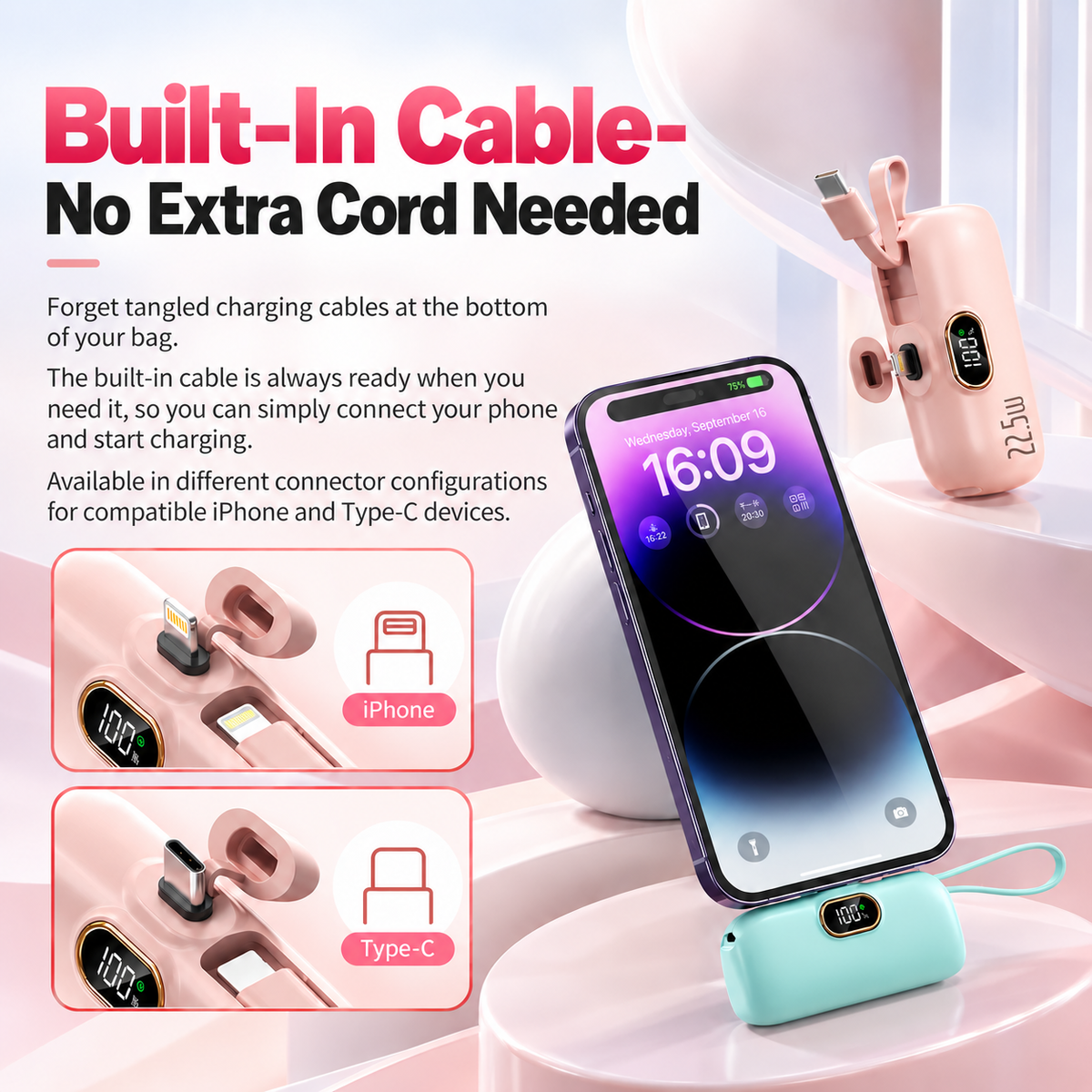 🔥Hot Sale 50% OFF🔥22.5W Mini Fast Charging Power Bank