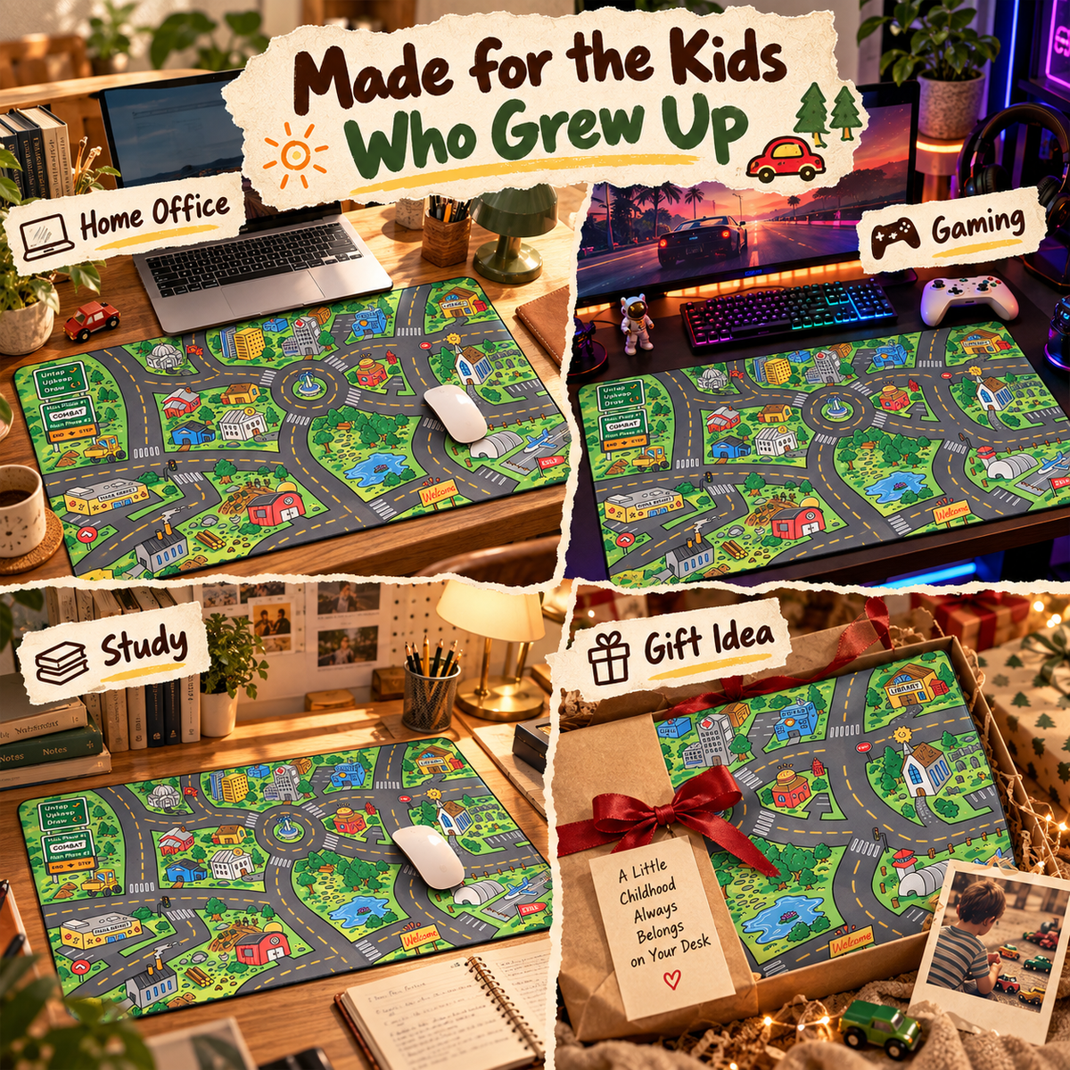 🔥 Limited-time 50% off-Nostalgic City Road Map Desk Mat