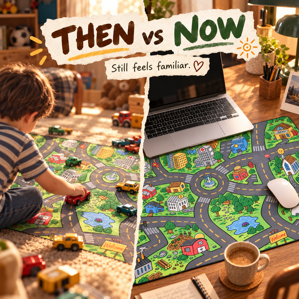 🔥 Limited-time 50% off-Nostalgic City Road Map Desk Mat
