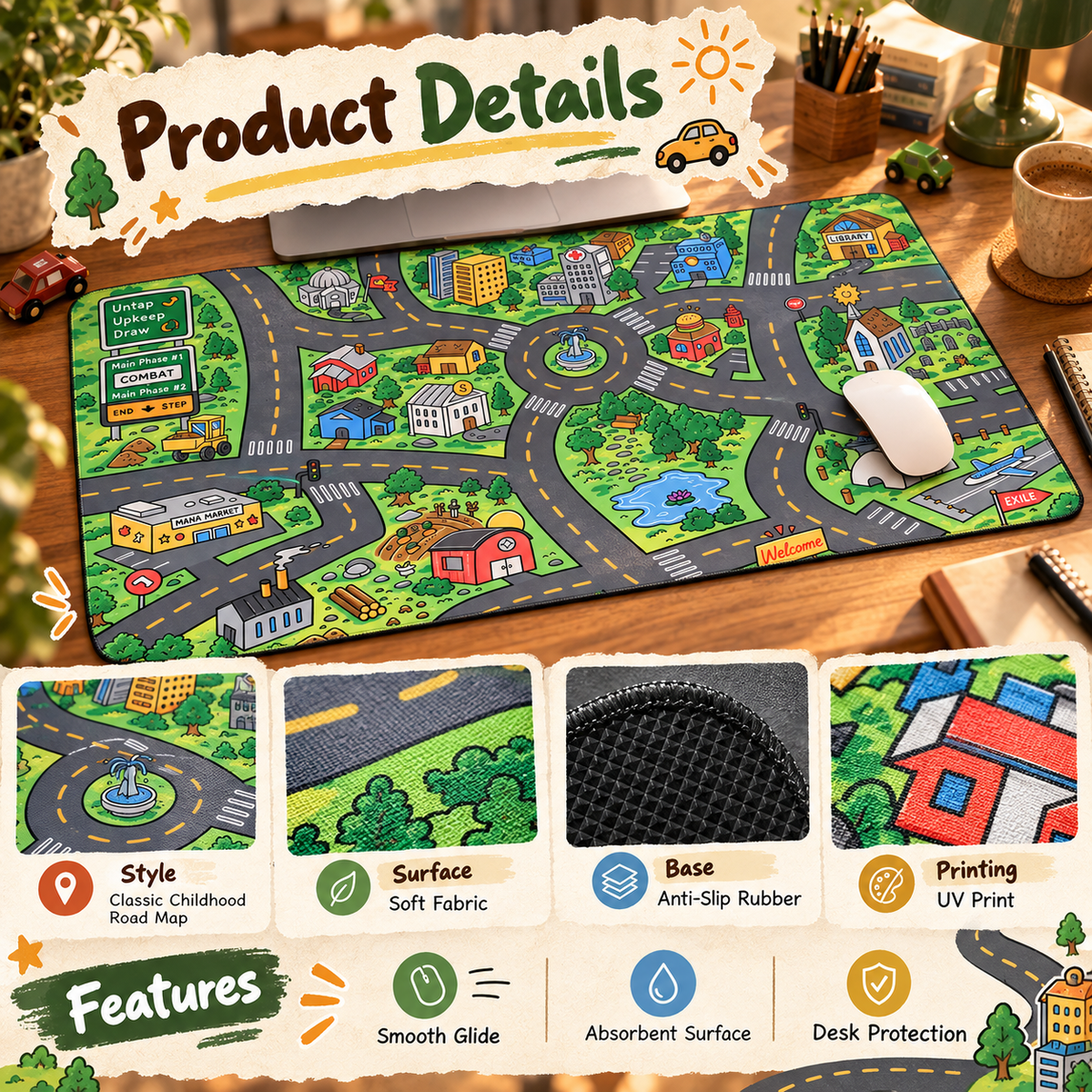 🔥 Limited-time 50% off-Nostalgic City Road Map Desk Mat