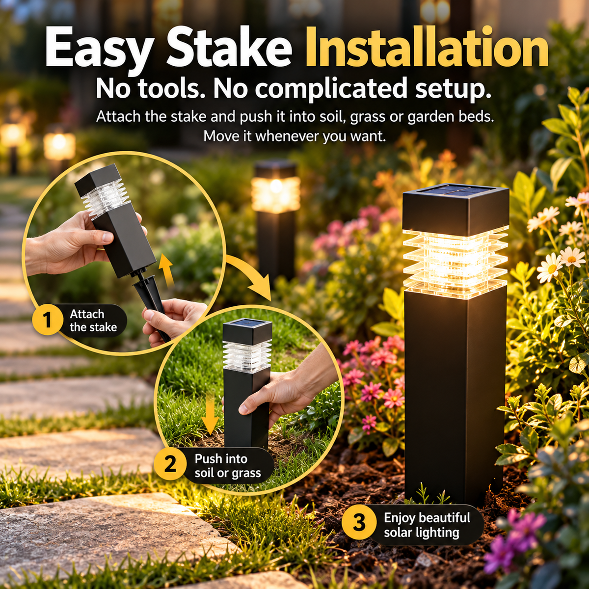 🔥Limited-time 50% off — Solar Outdoor Garden Pathway Lights ☀️