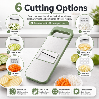 🔥Hot Sale 50% OFF🔥6-in-1 Stainless Steel Vegetable Slicer
