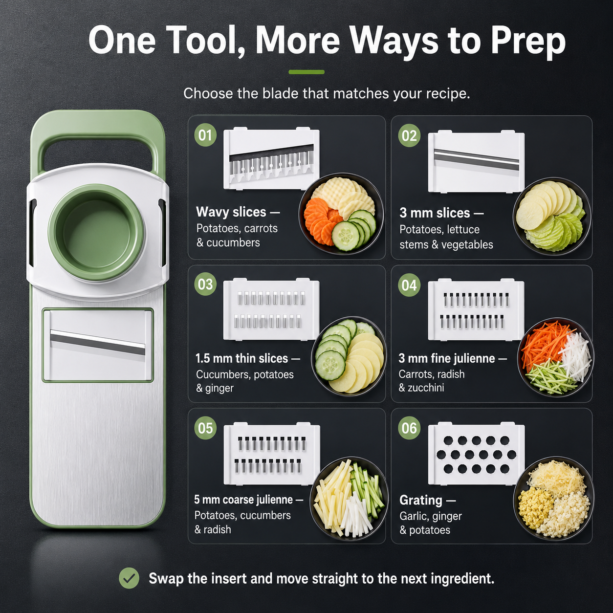 🔥Hot Sale 50% OFF🔥6-in-1 Stainless Steel Vegetable Slicer