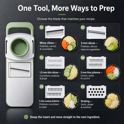 🔥Hot Sale 50% OFF🔥6-in-1 Stainless Steel Vegetable Slicer