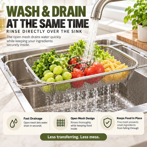 🔥Hot Sale 50% OFF 🎁Adjustable Sink Strainer Basket for Washing & Draining