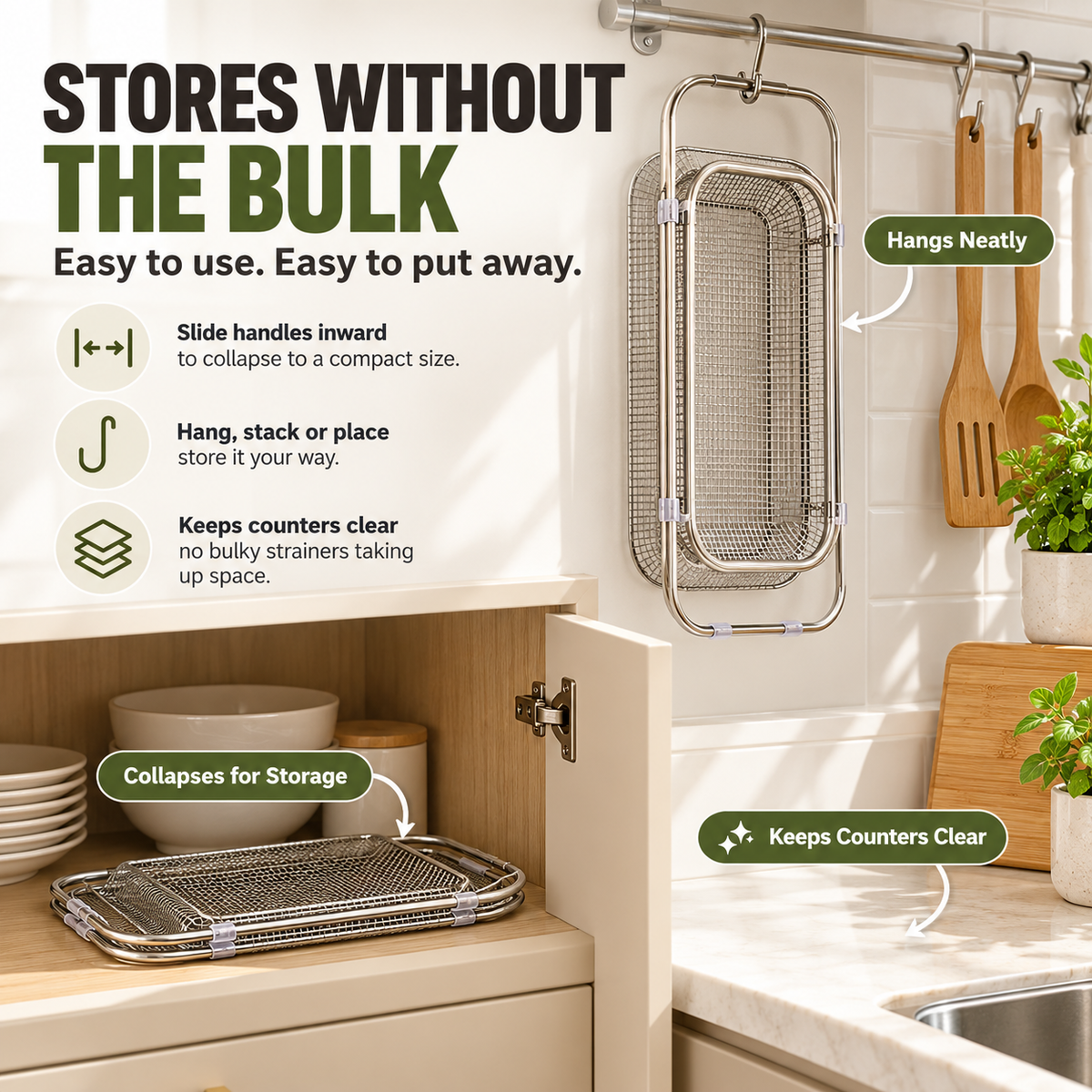 🔥Hot Sale 50% OFF 🎁Adjustable Sink Strainer Basket for Washing & Draining