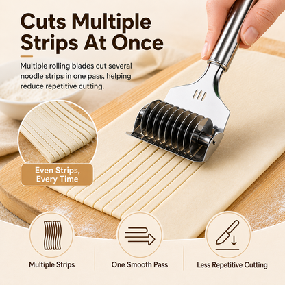 🔥Hot Sale 50% OFF🔥Stainless Steel Rolling Noodle Cutter🍜