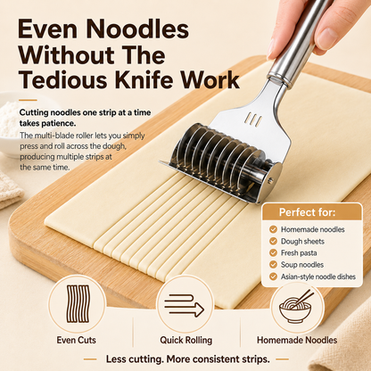 🔥Hot Sale 50% OFF🔥Stainless Steel Rolling Noodle Cutter🍜