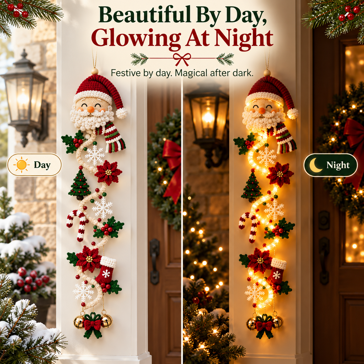 🔥Hot Sale 50% OFF🔥Glowing Christmas Door Hanger 🎄✨