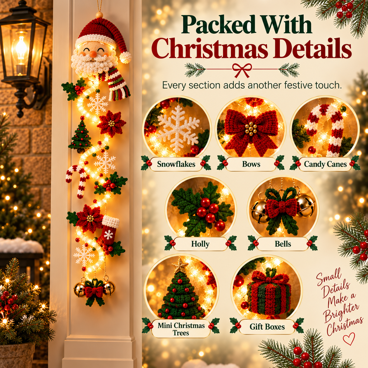 🔥Hot Sale 50% OFF🔥Glowing Christmas Door Hanger 🎄✨