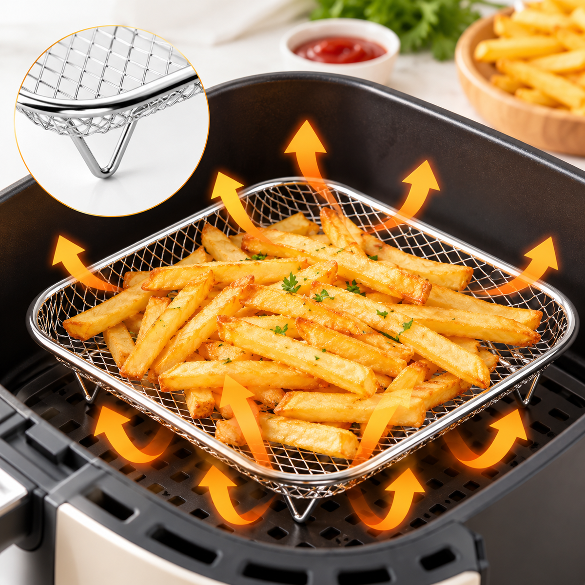 🔥 Limited-time 50% off — 304 Stainless Steel Multi-Purpose Air Fryer Basket