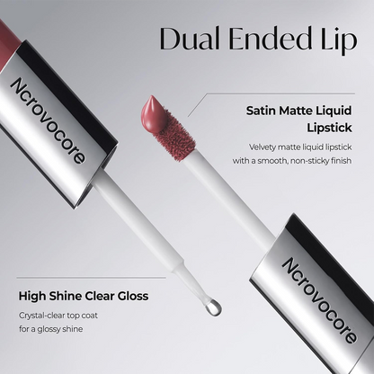 Perfect Twin Lip — Dual-Ended Liquid Lipstick with Velvet Matte Color and Glossy Shine