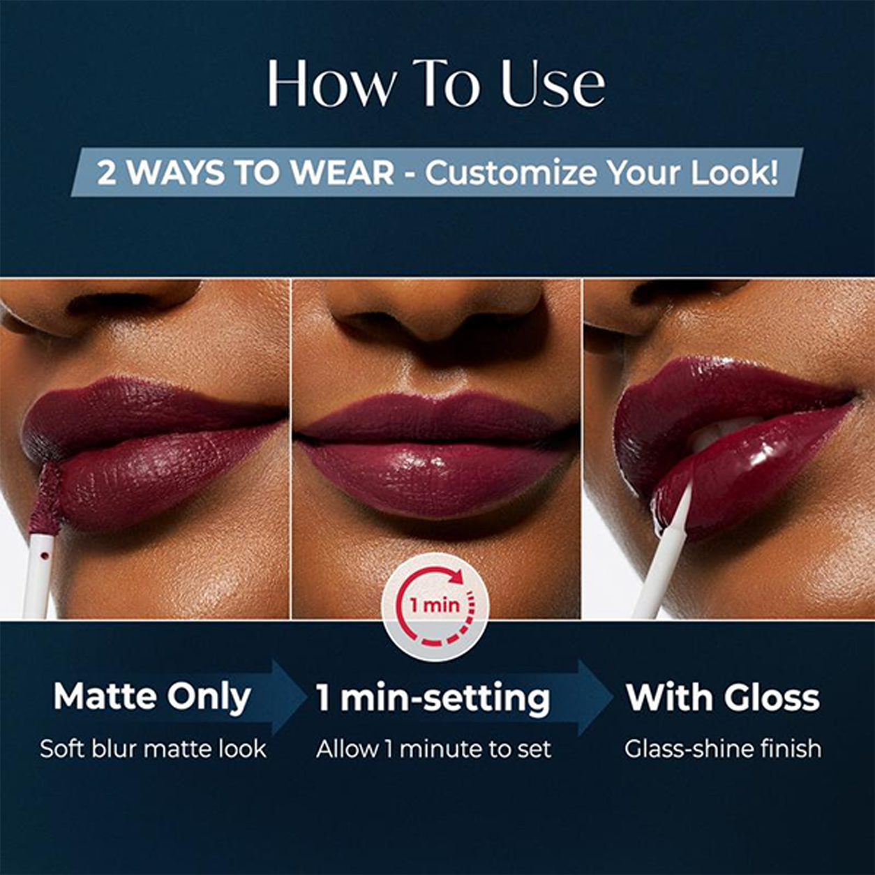Perfect Twin Lip — Dual-Ended Liquid Lipstick with Velvet Matte Color and Glossy Shine