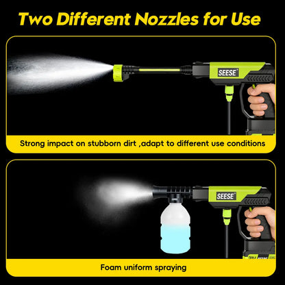 Cordless Pressure Washer Portable Car Cleaner with Charger Base for Home Garden Cleaning Watering