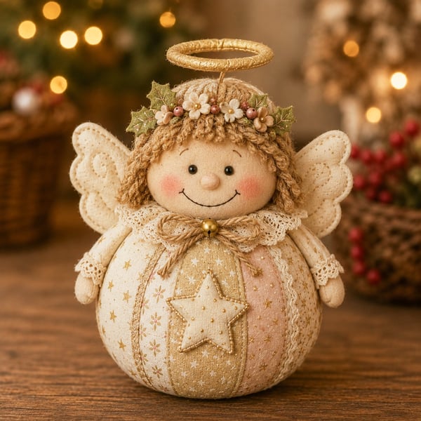 Early Christmas Sale-DIY Patchwork Fabric Doll Kit- Create Your Own Handmade Christmas Character