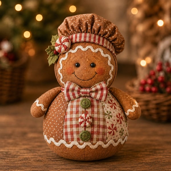 Early Christmas Sale-DIY Patchwork Fabric Doll Kit- Create Your Own Handmade Christmas Character