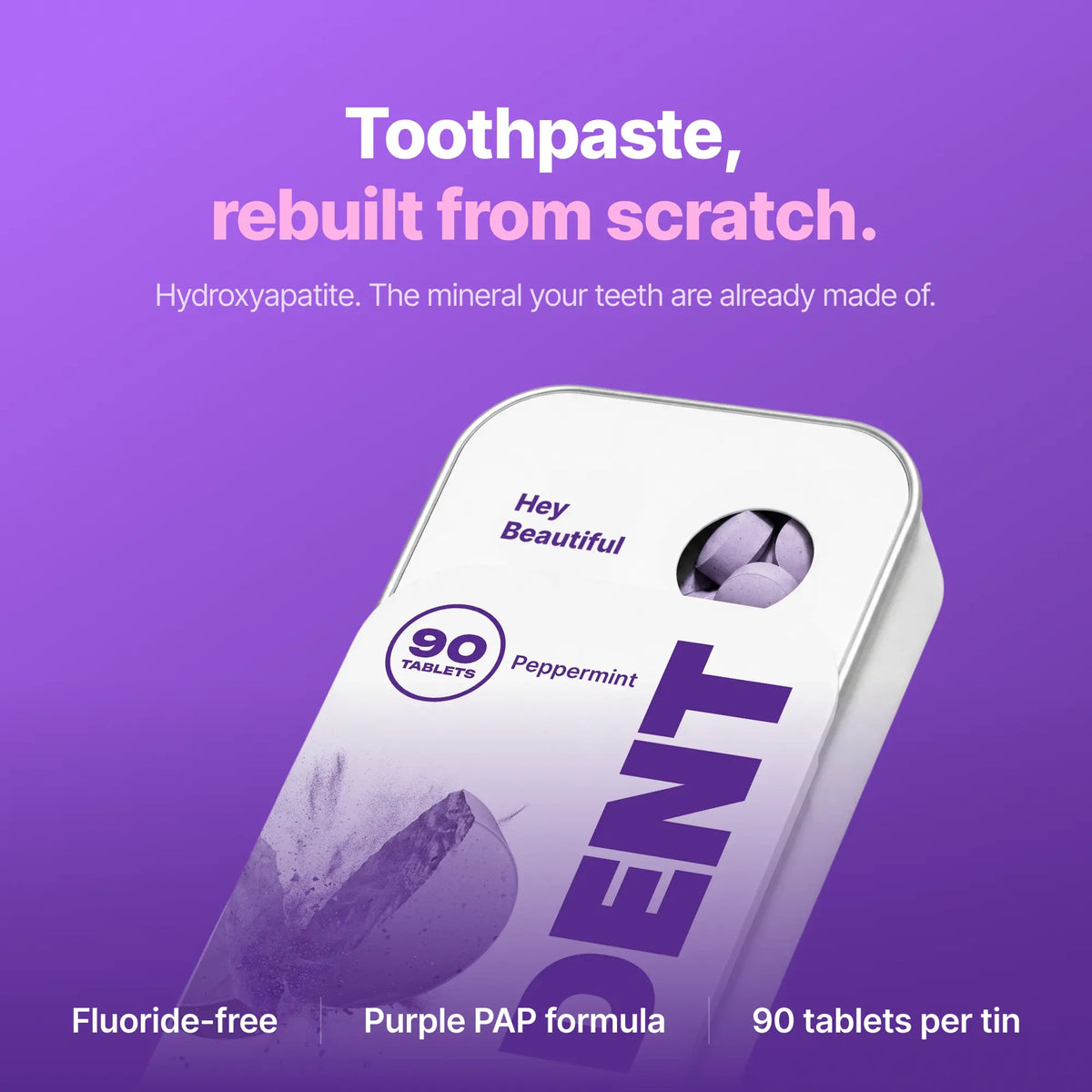 DR.DENT Purple Whitening Toothpaste Tablets – Hydroxyapatite + PAP