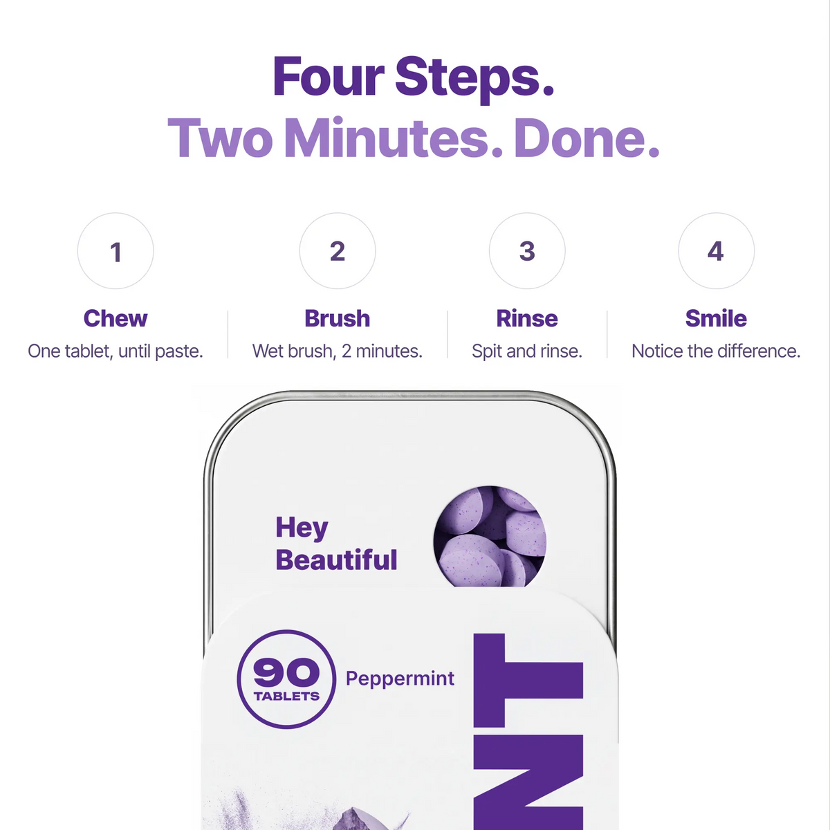 DR.DENT Purple Whitening Toothpaste Tablets – Hydroxyapatite + PAP