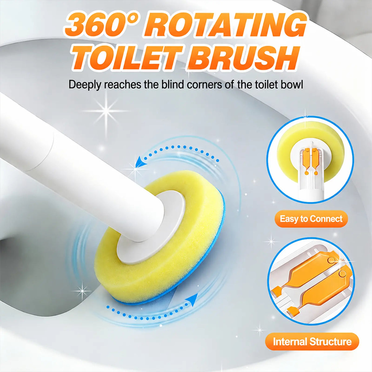 Toilet Scrubber Brush Kit – 24 Refills, No-Touch Rotating System, 3–4 Months of Cleaning