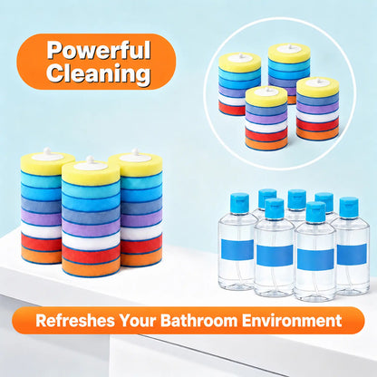 Toilet Scrubber Brush Kit – 24 Refills, No-Touch Rotating System, 3–4 Months of Cleaning