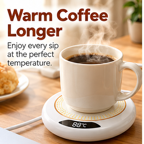 ☕ Electric Coffee Mug Warmer — Keep Every Sip Cozy!