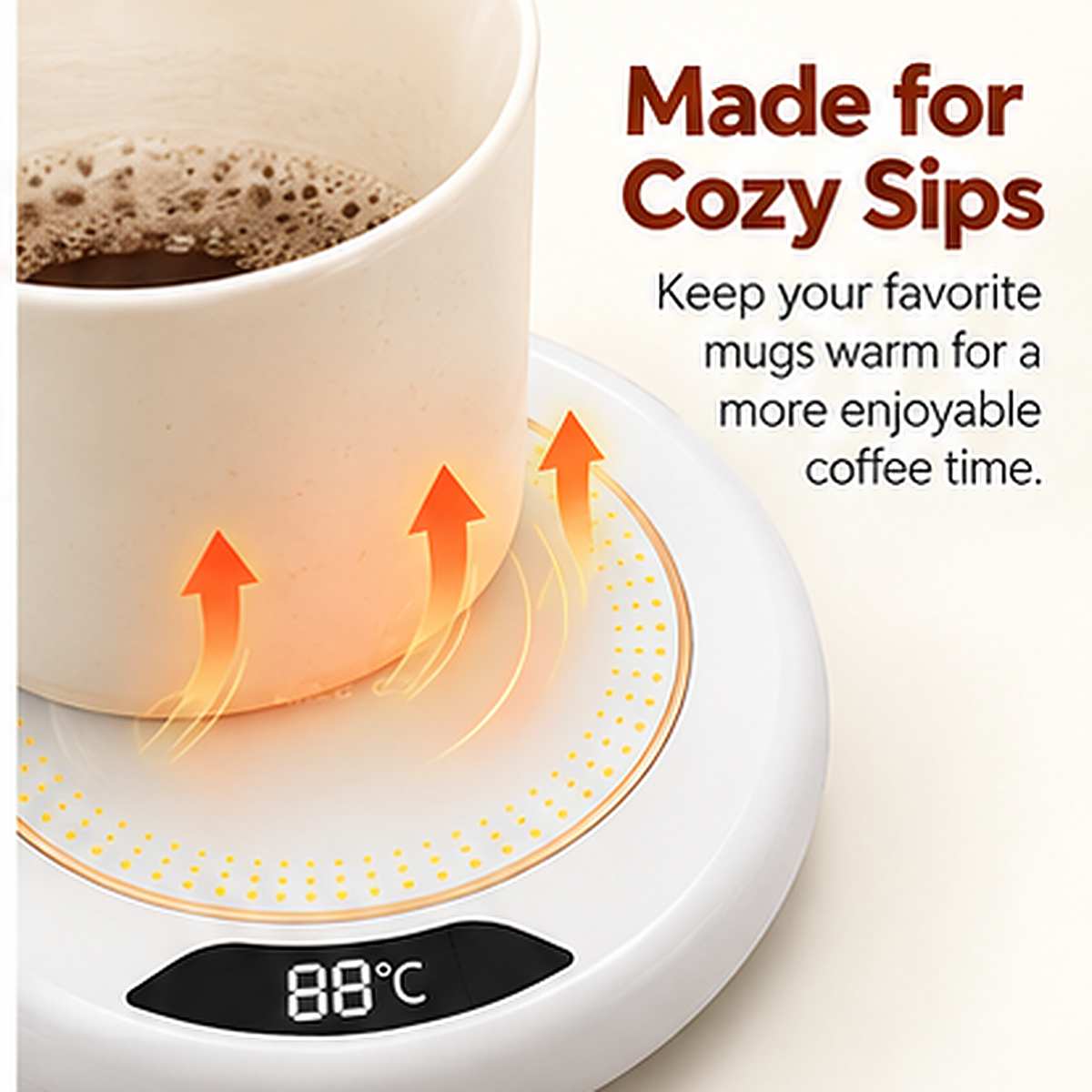 ☕ Electric Coffee Mug Warmer — Keep Every Sip Cozy!