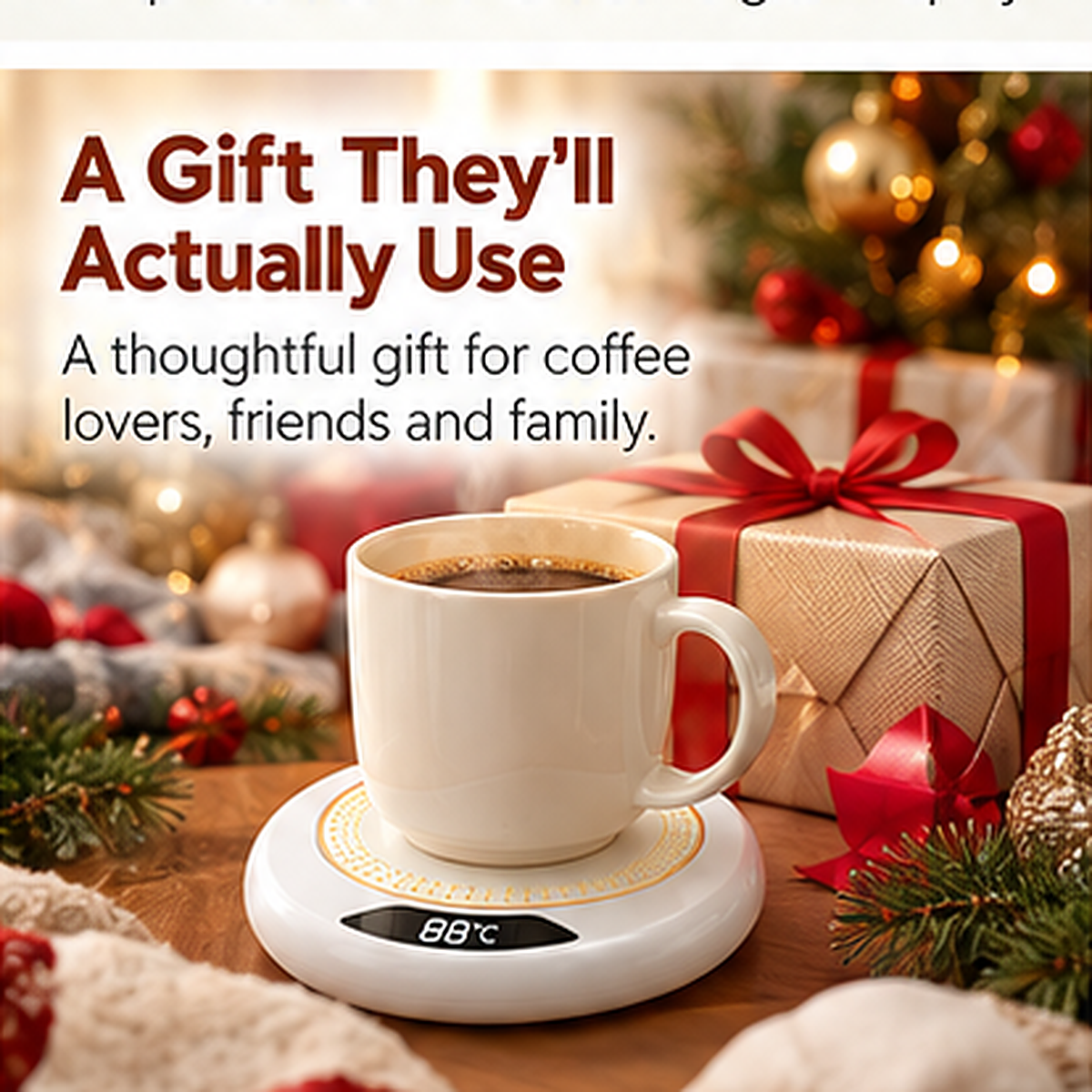 ☕ Electric Coffee Mug Warmer — Keep Every Sip Cozy!