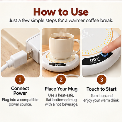 ☕ Electric Coffee Mug Warmer — Keep Every Sip Cozy!