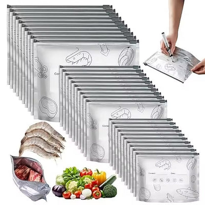 30PCS 2026 Reusable Aluminum Foil Food Storage Bags