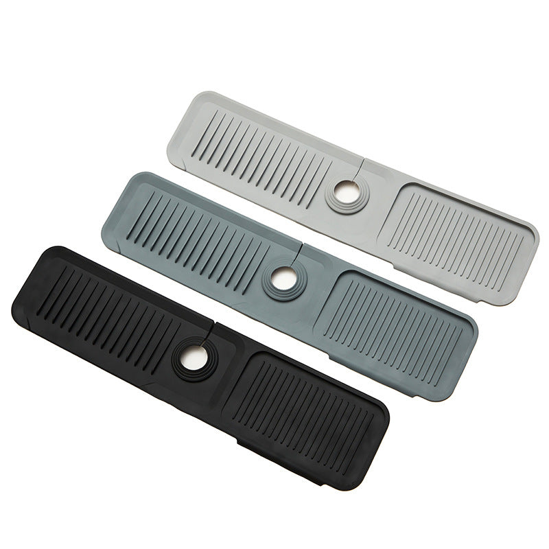 Available black, dark gray and light gray silicone sink splash guard mat colors