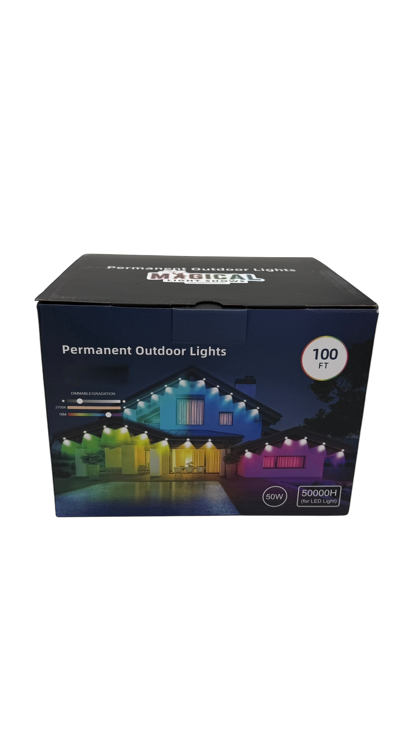 Magicolour™  Permanent Outdoor Lights – 100ft RGBW Smart Lighting System