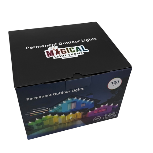 Magicolour™  Permanent Outdoor Lights – 100ft RGBW Smart Lighting System