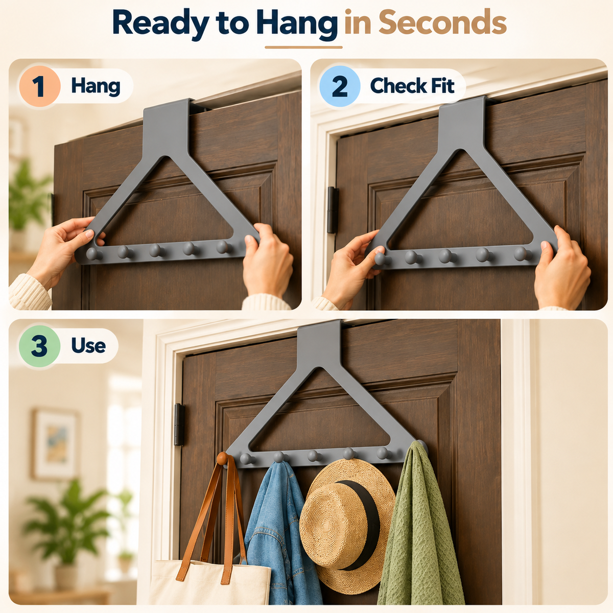 🏠 Over-the-Door Hanging Rack — Make Every Inch Count!