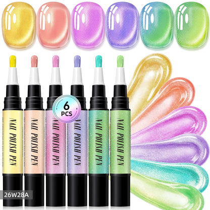 6PCS Gel Nail Art Pen - Set A