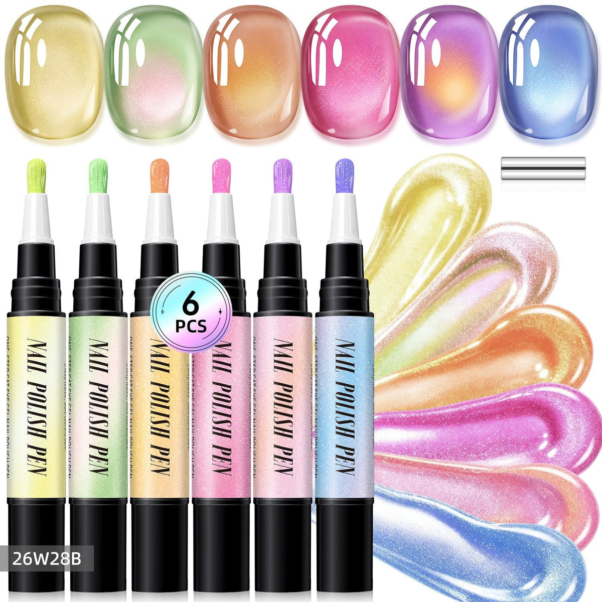 6PCS Gel Nail Art Pen - Set B