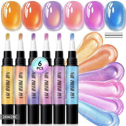 6PCS Gel Nail Art Pen - Set C