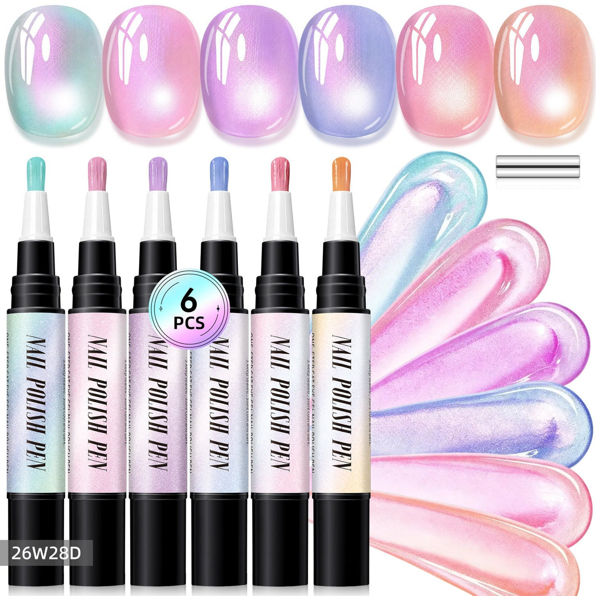 6PCS Gel Nail Art Pen - Set D