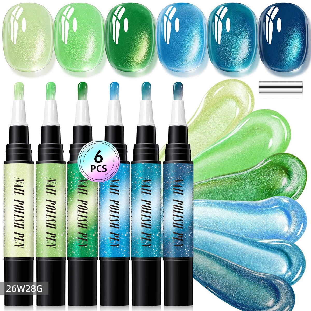6PCS Gel Nail Art Pen - Set G