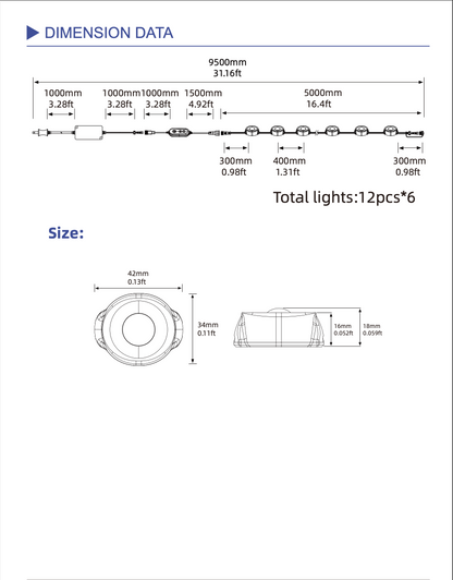 Magicolour™  Permanent Outdoor Lights – 100ft RGBW Smart Lighting System
